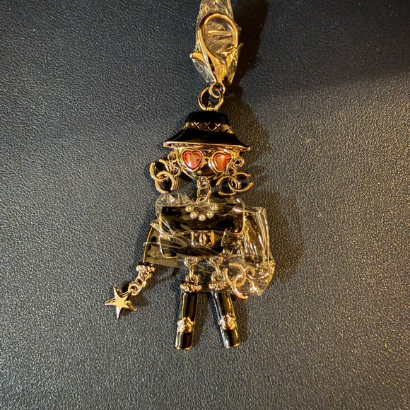 Upcycled Bag Charm Doll Key Ring - Picture 7 of 7